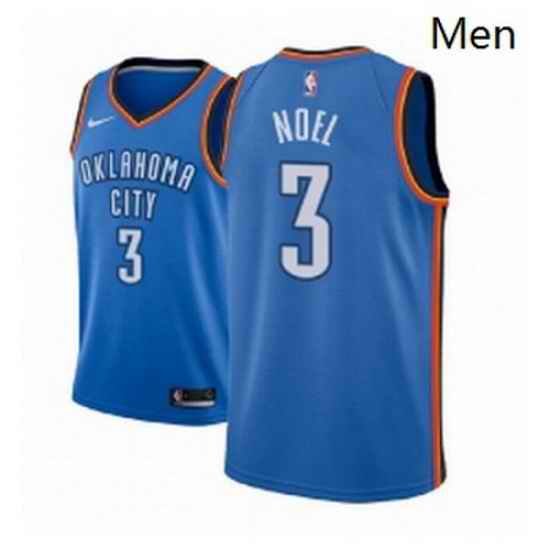 Men NBA 2018 19 Oklahoma City Thunder 3 Nerlens Noel Icon Edition Blue Jersey